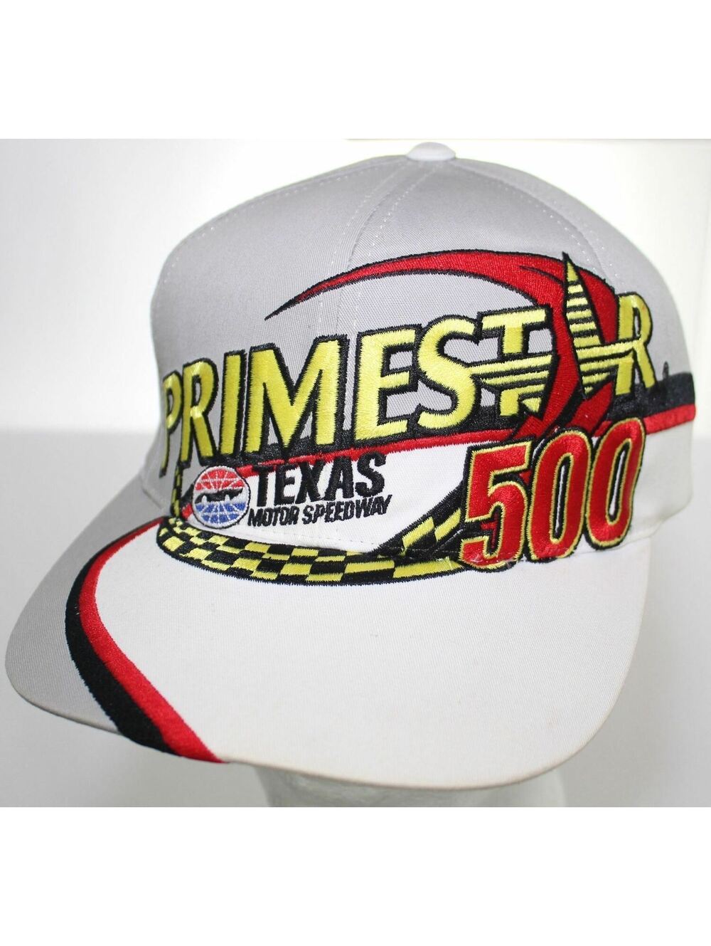 Vintage Primestar 500 Texas Motor Speedway Hat NASCAR Snapback Cap - Gray/White